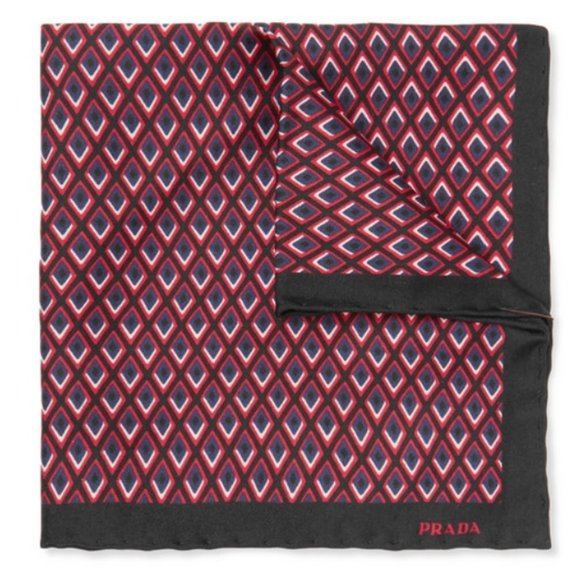 Prada 100% Silk Pocket Square Multicolor Handkerchief New Made in Italy - Picture 1 of 4